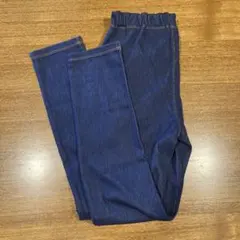 無印ジャージーストレッチデニム調レギンスパンツ140cm
