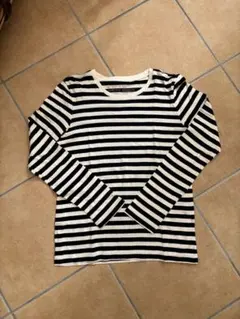 ストライプ 長袖Tシャツ ブラック/ホワイト