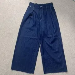 GU ライトデニムワイドパンツ　濃紺　M