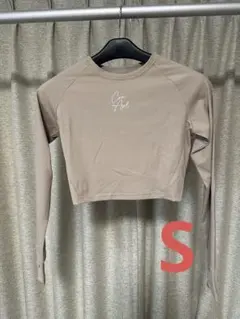 Cor Apparel ベージュ クロップド長袖Tシャツ S ヨガウェア　ヨガ