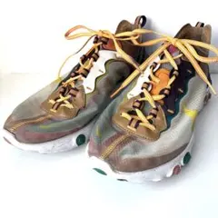 美品 28cm NIKE リアクト エレメント 87 アイボリー オレンジ 緑