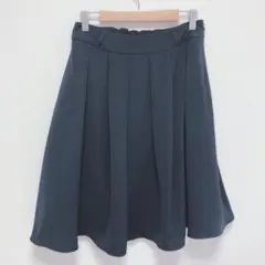 グラシア|フロントタック フレアスカート【L】サイドファスナー バックゴム 紺のサムネイル