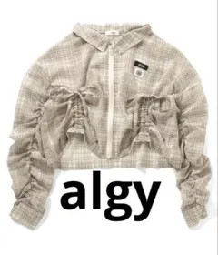 algy チェックシアーシャツ ベージュ　M（160cm）