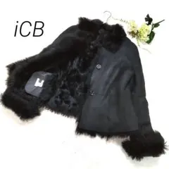 iCB✳️ファーコート／羊毛皮／ジャケット【11】ブラック／冬／暖