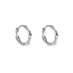 ピアス ツイスト フープ アクセサリー ねじれ 韓国 新品 ステンレス シルバー