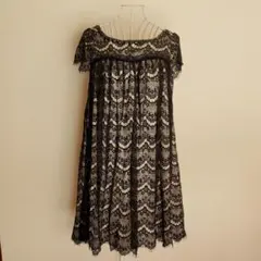 【新品タグつき】axes レースワンピース　黒×白　L
