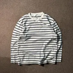 OLD UNIQLO メンズ ボーダー カットソー ロンT ネイビー 白 XL