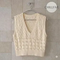 CHILLFAR Vネック ニットベスト Freeサイズ