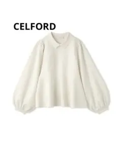美品　CELFORD ホットフィットビジューニットプルオーバー セルフォード　白のサムネイル