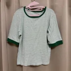 グリーン ボーダー 半袖 Tシャツのサムネイル