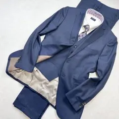 【美品】GOLDBIZ スリーピーススーツ ネイビー シャドーストライプ Y5