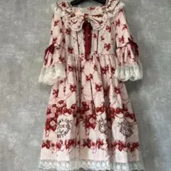 ジーザスディアマンテ ♡ マリーワンピ ヒョウ薔薇柄 ピンク 姫