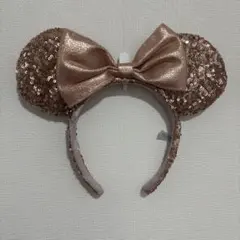 ミニーマウス風ローズゴールドカチューシャ