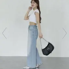 【Yuna企画】ハイウエストストレートデニムパンツ