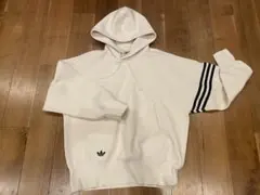 adidas ホワイト パーカー ストライプ