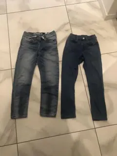 H&Mとユニクロのジーンズ2本セット、130cm