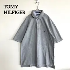 TOMY HILFIGER メンズ　ポロシャツ　トップス　半袖　刺繍　グレー