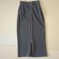 【新品】GUフロントジップナローロングスカート Mサイズ