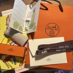 HERMES オードトワレサンプル　リップのギフトボックス・布袋、リボン等8点