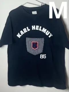 Karl Helmut カールヘルム ロゴ入り ポケット付き Tシャツ M