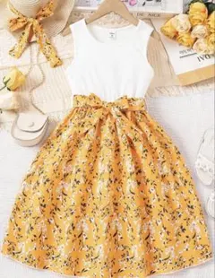 花柄ノースリーブワンピース 10Y