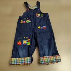 【中古】ミキハウス デニムオーバーオール 90