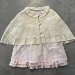 ［美品(着用1〜2回)］組曲 ケープスタイル ワンピース クリーム色