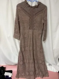 結婚式 お呼ばれワンピース レース　ドレス　秋服ワンピース