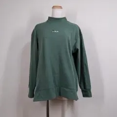 フィラゴルフ モックネック スウェット M グリーン 鮮やか プルオーバー