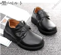 男の子 黒いマジックテープフォーマルシューズ 21.5cm