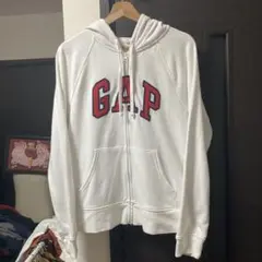 GAP ホワイト ジップアップパーカー Mサイズ ギャップ 短丈 y2k USA