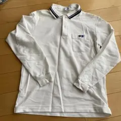 ホワイト長袖ポロシャツ M