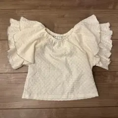 mamaraku フリル袖 アイボリー トップス