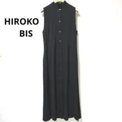 HIROKO BIS ヒロコビス　ワンピース　ブラック ノースリーブ ウール