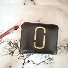 Marc Jacobs ブラックレザー 折り財布 レディース 財布