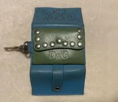DOLCE＆GABBANA ドルガバ 三つ折り財布 グリーン ブルー レザーのサムネイル