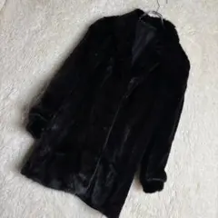 ✭L　ミンクコート　サガミンク　リアルファーコート　毛皮　ミドル丈　銀タグ✭