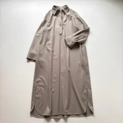 セオリーリュクス シャツワンピース バックボタン ロングワンピース 黒