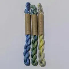 【D2】手染め 刺し子糸 20/3 約80m×3かせセット 日本製