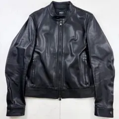 未使用級 エンメティ JURI ユリ シングルライダース レザージャケット 黒のサムネイル