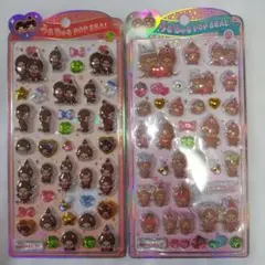 うるちゅるポップシール　もんちっち2枚　赤、ピンク　正規品