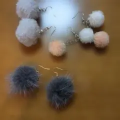 ファーとパールのピアスセット