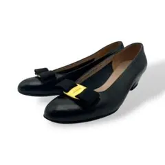 Salvatore Ferragamo ヴァラ パンプス ブラック EU36.5 - メルカリ