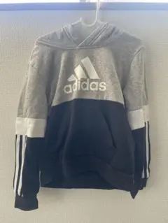 adidas グレー ブラック パーカー 120