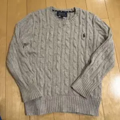 ポロラルフローレン　グレー ケーブルニットセーターS/P