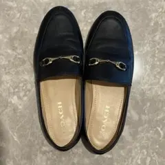 【COACH】 ブラック ローファー ゴールド金具