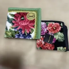 未使用　FEILER Bonne Chenille 花柄タオルハンカチ 2点