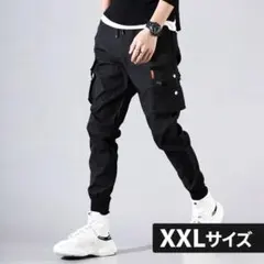 ジョガーパンツ XXL カーゴパンツ ブラック 細身 ストリート 韓国 黒