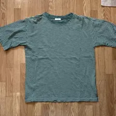LOWRYS FARM 半袖ボーダーTシャツ グリーン
