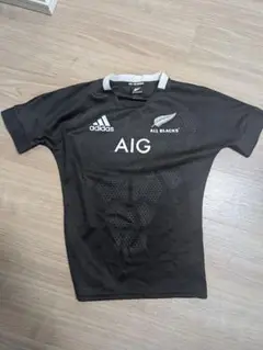 adidas ALL BLACKS ラガーシャツ 黒